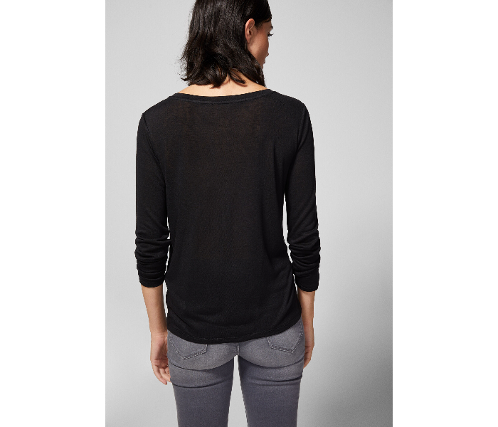 Springfield AW18 Plain Long Sleeve T-Shirt X-Small For Women - Black - Zoom Image 4