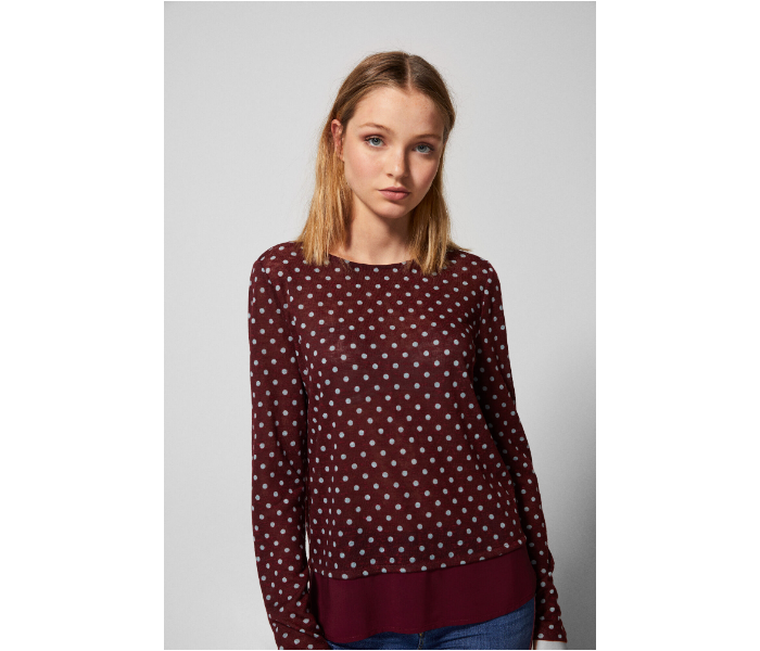 Springfield Dotted Long Sleeve T-Shirt X-Small For Women - Lilac - Zoom Image 2