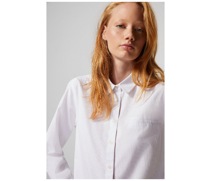 Springfield AW18 Long Sleeve Plain Blouse EU 42 For Women - White - Zoom Image 2