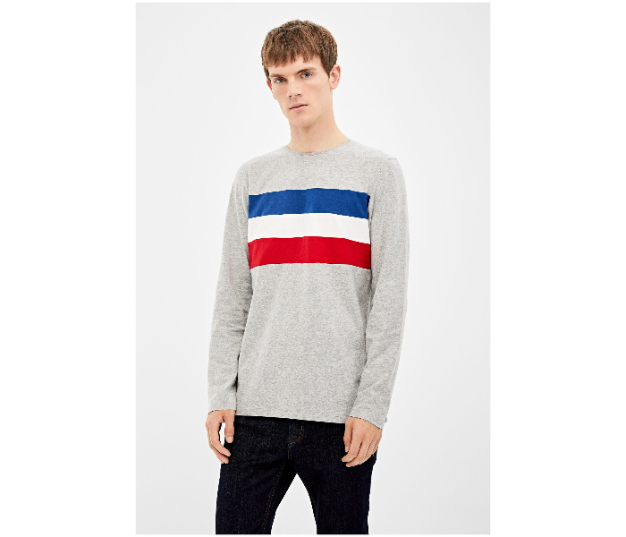 Springfield AW19 Basic Striped T-Shirt Large - Dark Grey - Zoom Image 1