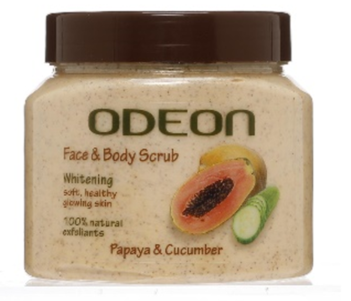 Odeon 300ml Face And Body Scrub Enriched with Papaya And Cucumber - Zoom Image