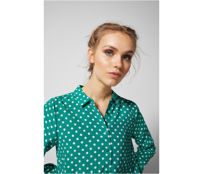 Springfield SS19 Long Sleeve Polka Dotted Blouse EU 36 For Women - Green - Zoom Image 3