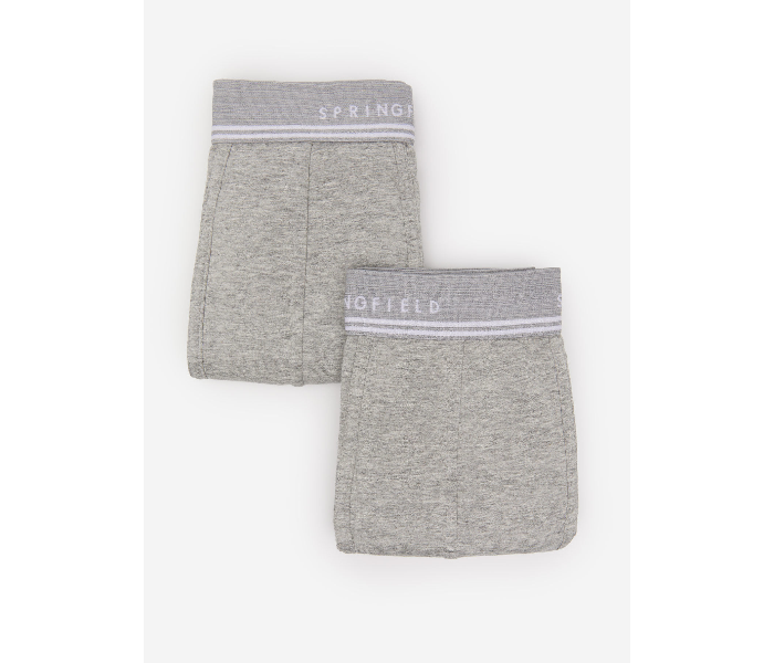 Springfield SS20 Pack of 2 Knitted Boxers And Slips Medium For Men - Grey and White - Zoom Image 1