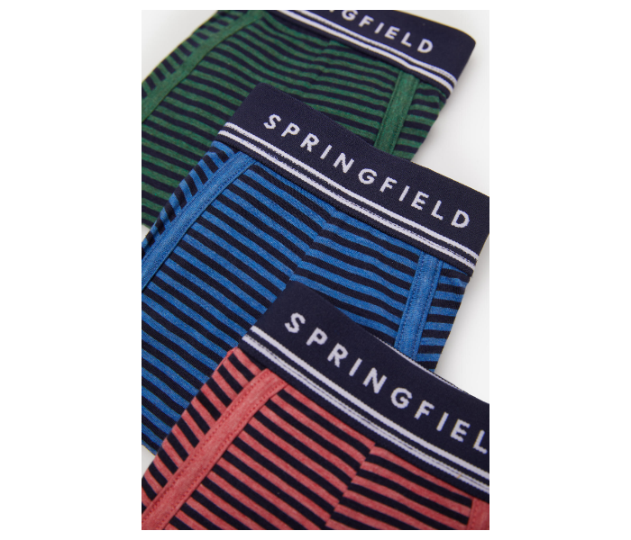 Springfield SS20 Pack of 3 Knitted Boxers And Slips X-Large For Men- Green Blue and Pink - Zoom Image 2