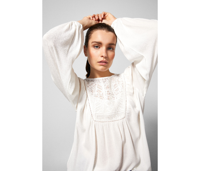 Springfield AW18 Long Sleeve Blouse EU 36 For Women - White - Zoom Image 1