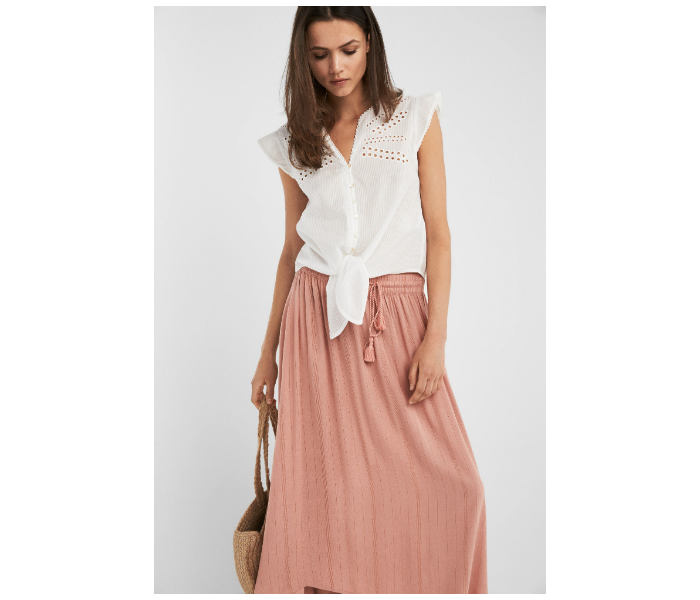 Springfield SS19 Striped Midi Skirt Medium For Women - Salmon Pink - Zoom Image 3