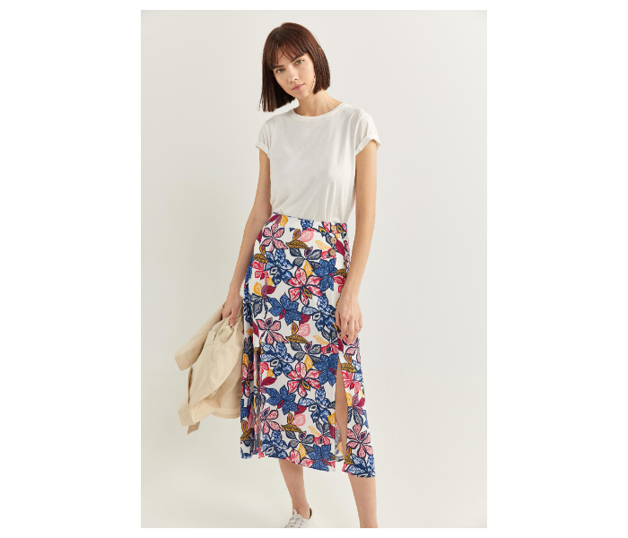 Springfield SS20 Printed Midi Slit Skirt EU 34 For Women - Blue - Zoom Image 1