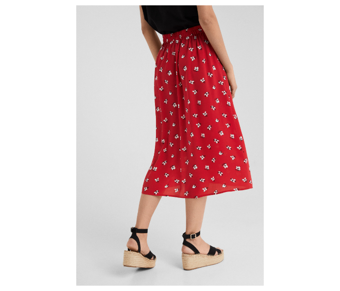 Springfield SS19 Flower Printed Skirt Medium For Women - Red - Zoom Image 4