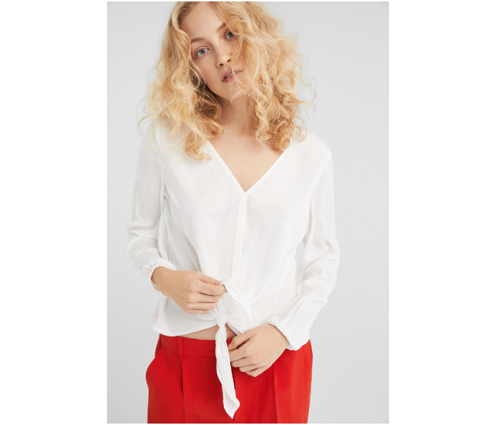 Springfield SS19 Long Sleeve Plain Blouse EU 42 For Womens - White - Zoom Image 3