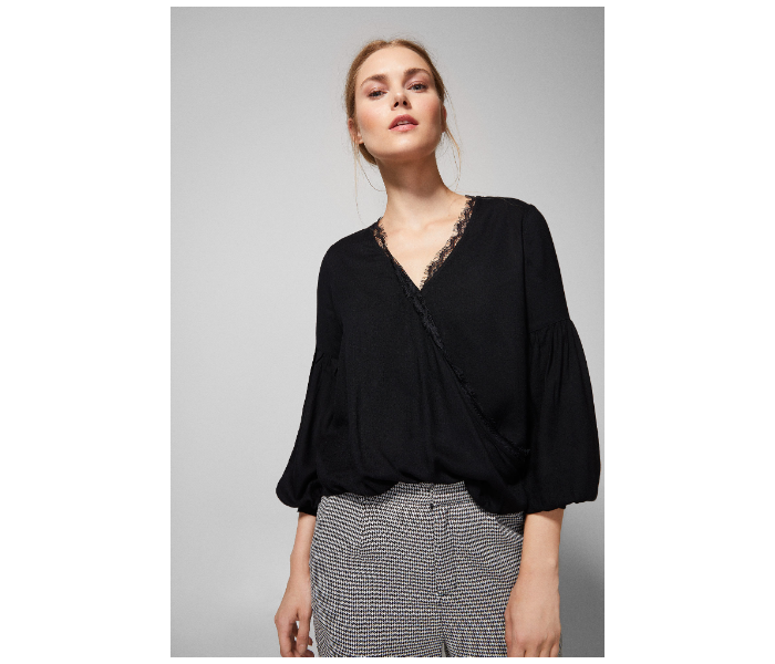 Springfield AW18 Long Sleeve Plain Blouse EU 36 For Women - Black - Zoom Image 1