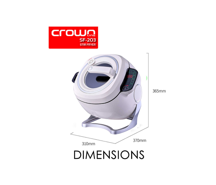 Crownline SF-203 6L Automatic Stir Fryer - White and Black - Zoom Image 4