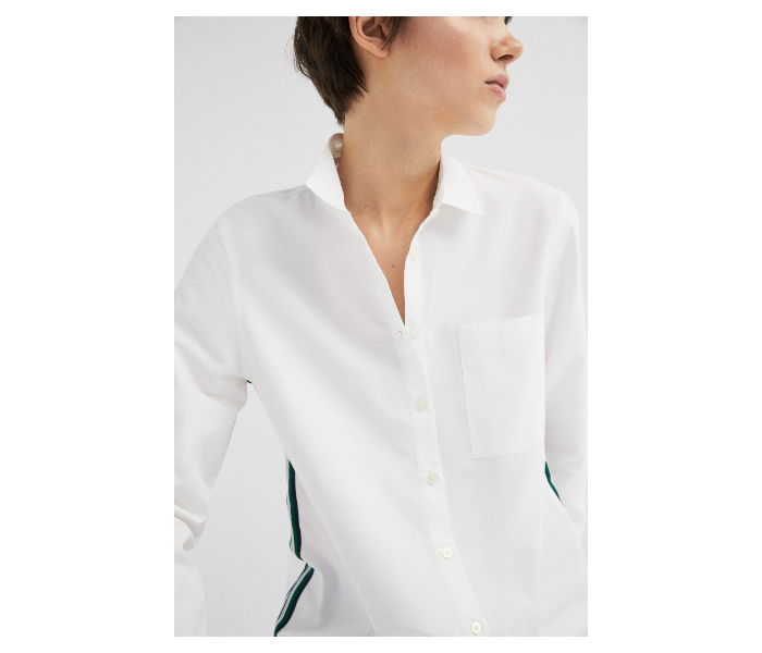 Springfield SS19 Long Sleeve Plain Blouse EU 42 For Womens -White - Zoom Image 2