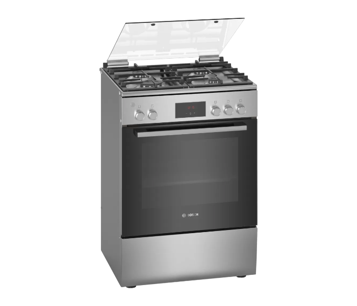 Bosch HGB320E50M 60 Cm Series 4 Free-Standing Gas Cooker - Stainless Steel and Black - Zoom Image 1