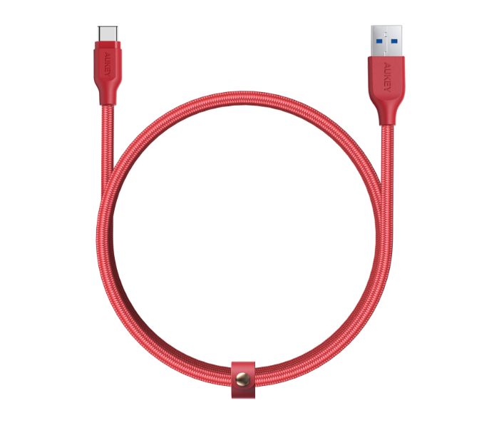 Aukey AC1R 1.2m USB Type C Braided Cable Aluminum Head - Red - Zoom Image 1