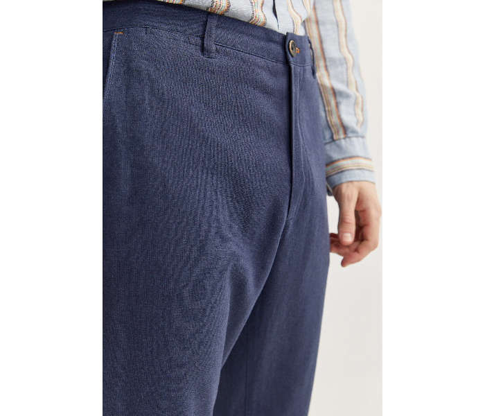 Springfield SS20 Sport Trouser Solid Chinos EU 46 For Men - Dark Blue - Zoom Image 4