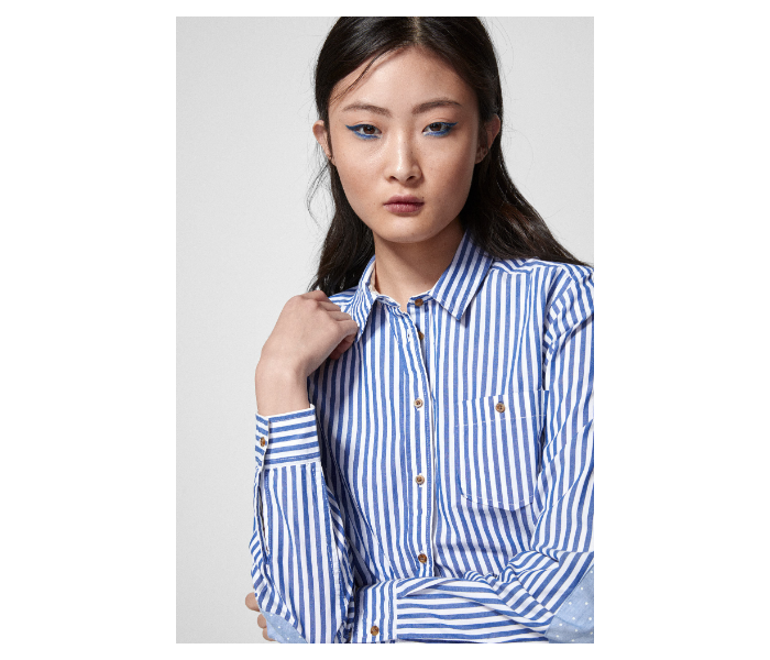 Springfield SS19 Long Sleeve Striped Blouse EU 34 For Women - Blue and White - Zoom Image 4