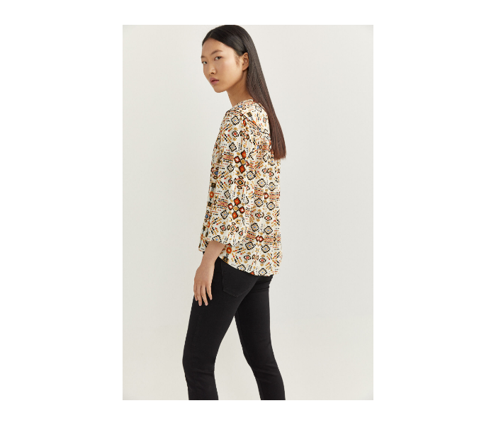 Springfield SS20 Geometric Print Blouse EU 38 For Women - Beige - Zoom Image 2