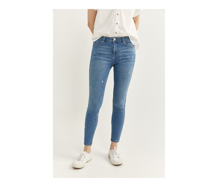 Springfield SS20 Fancy Denim Jeans EU 38 For Women - Blue and White - Zoom Image 4