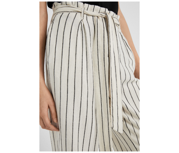 Springfield SS19 Striped Cotton Fancy Pant EU 42 For Women - Ivory Black - Zoom Image 4