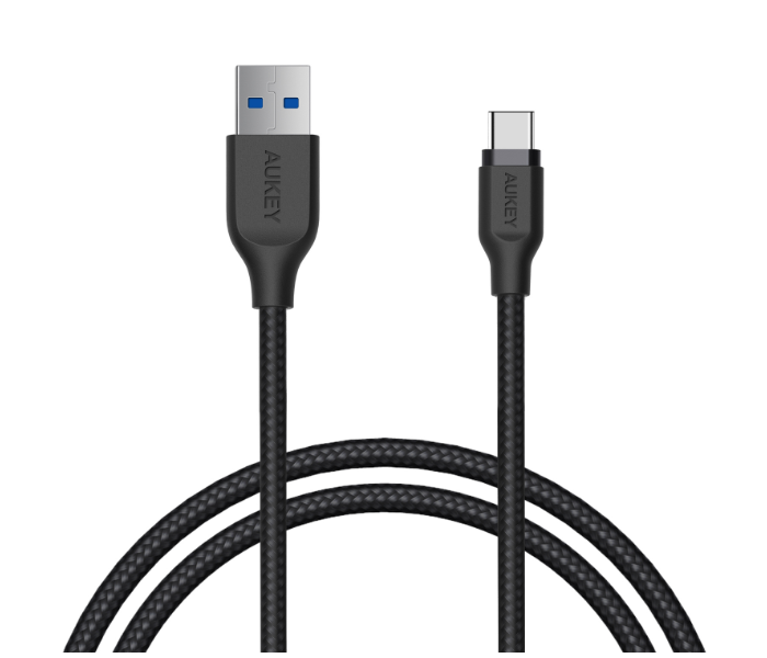 Aukey AC1B 1.2m USB Type C Braided Cable Aluminum Head - Black - Zoom Image 3