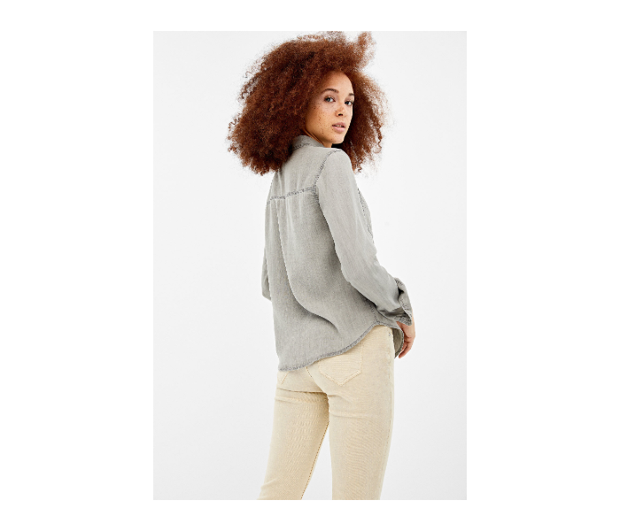 Springfield SS19 Long Sleeve Plain Blouse EU 38 For Women - Dark Grey - Zoom Image 2