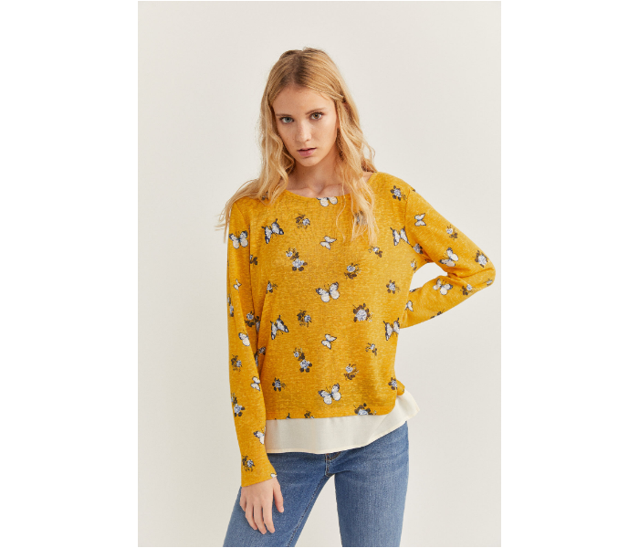 Springfield SS20 Butterfly Printed Long Sleeve T-Shirt Medium For Women - Yellow - Zoom Image 3