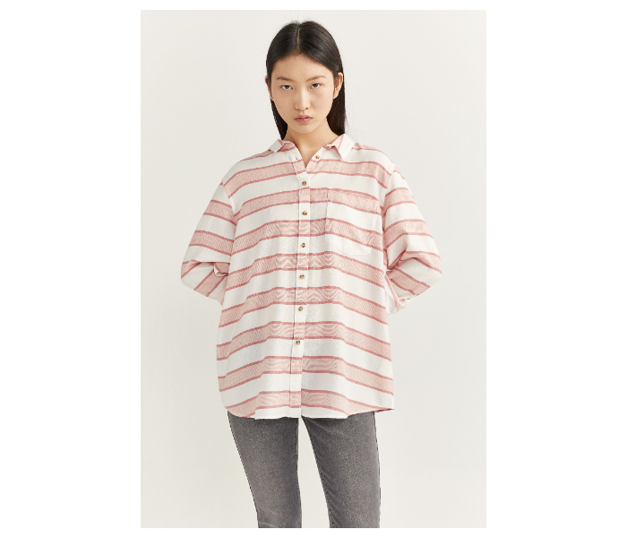 Springfield SS20 Long Sleeve Striped Shirt EU 42 For Women - Coral - Zoom Image 2