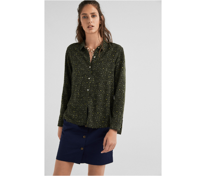 Springfield AW19 Long Sleeve Printed Blouse EU 36 For Women - Dark Green - Zoom Image 1