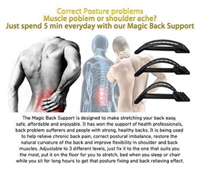 Jongo Magic Back Support Multi Level Back Stretching Device - Black - Zoom Image 6