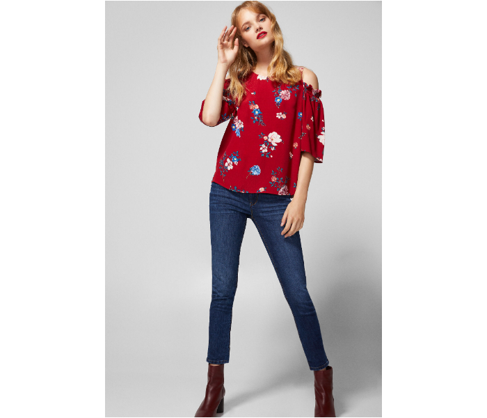 Springfield AW18 Long Sleeve Printed Blouse EU 38 For Women - Red - Zoom Image 1