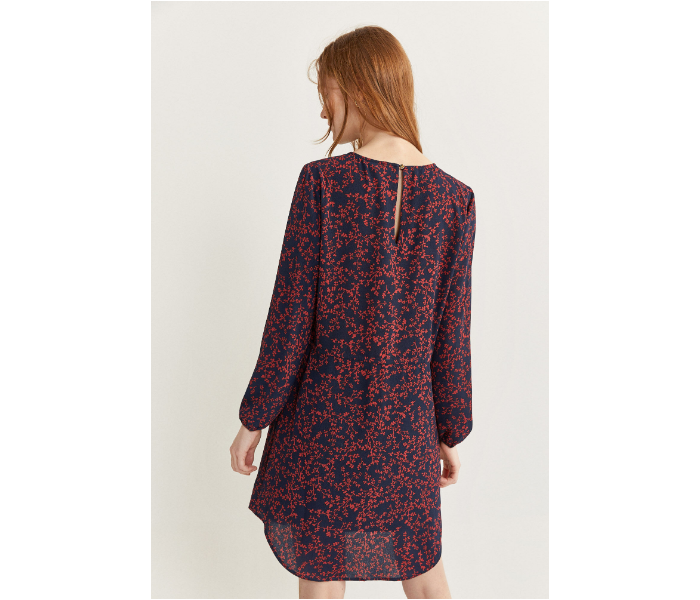 Springfield SS20 Printed Knit Dress EU 42 For Women - Blue and Brown - Zoom Image 4