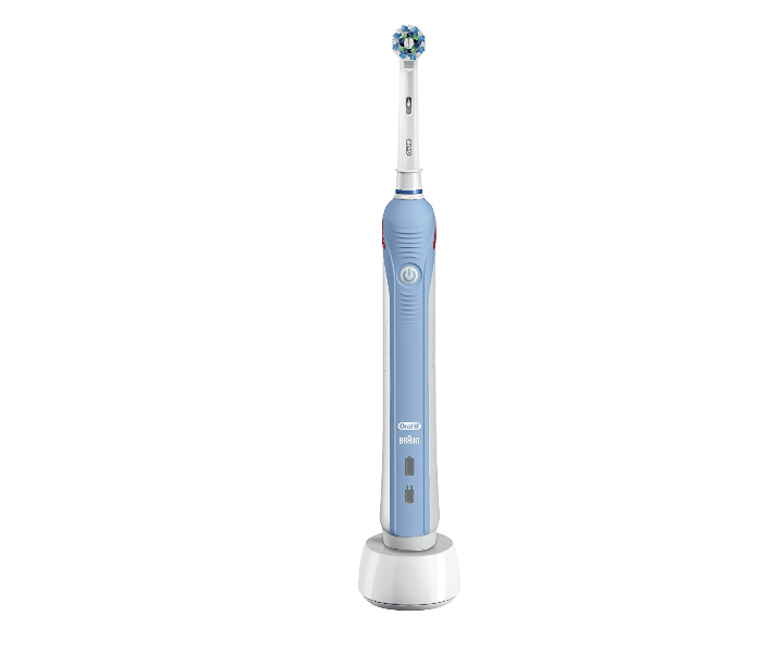 Oral-B Pro 2000 Cross Action Electric Rechargeable Toothbrush - Blue and White - Zoom Image 2