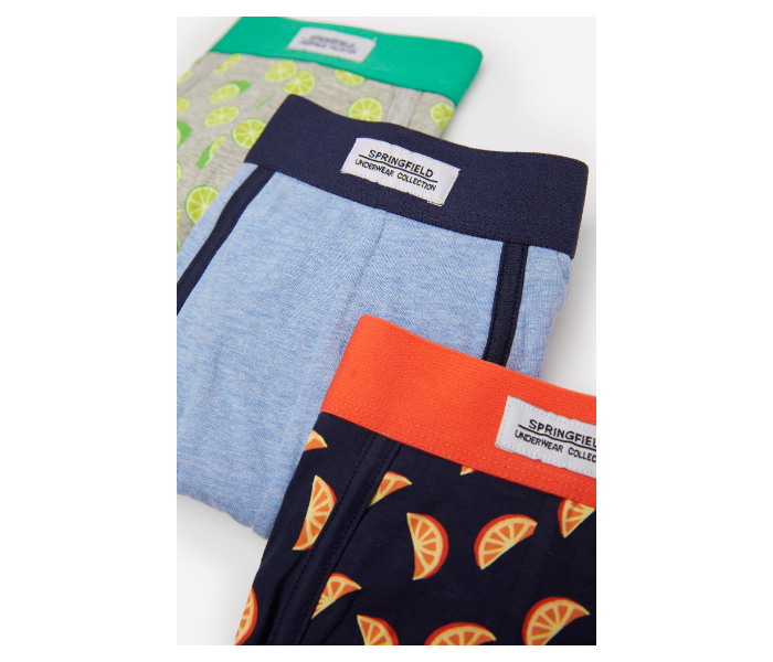 Springfield SS20 Pack of 3 Knitted Boxers And Slips Large For Men- Grey Blue and Black - Zoom Image 2