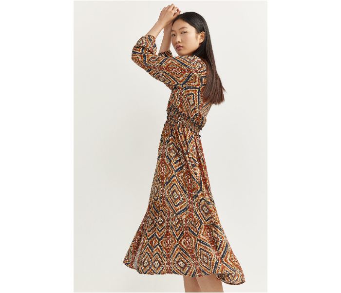 Springfield SS20 Printed Knit Dress EU 40 For Women - Tan - Zoom Image 1