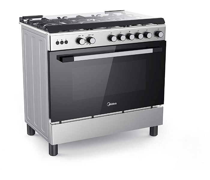 Midea LME95030-FFD 90 X 60 cm 5 Gas Burners Free Standing Gas Cooker - Stainless Steel - Zoom Image 1