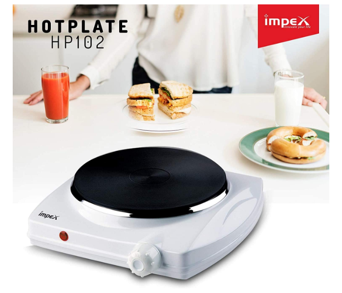 Impex HP-102 Electric Single Hot Plate - White - Zoom Image 1