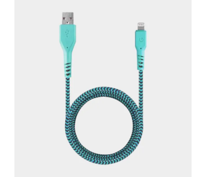 Energea 1.5m Fibra Tough High Speed Charge and Sync Lightning Cable - Turquoise - Zoom Image 1