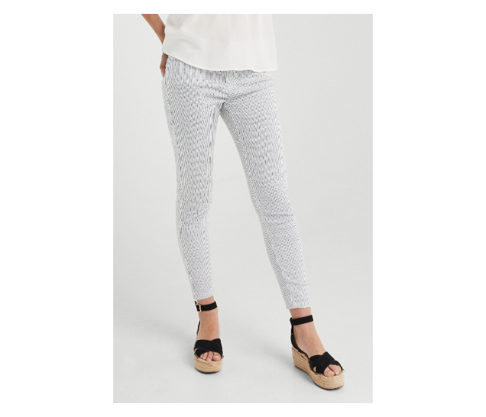 Springfield SS19 Striped Cotton Fancy Pant EU 44 For Women - Grey and White - Zoom Image 2