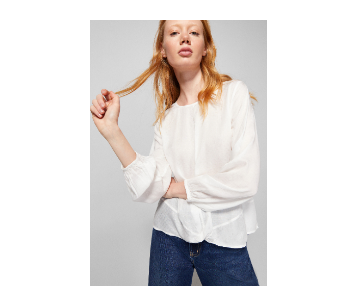 Springfield AW18 Long Sleeve Plain Blouse EU 38 For Women - White - Zoom Image 3