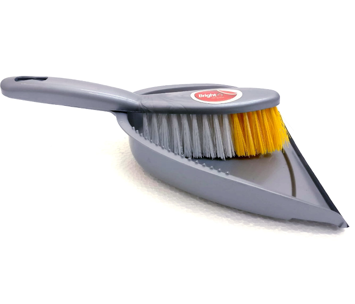 Brighto B2007 Plastic Dust Pan with Brush - Grey - Zoom Image 2