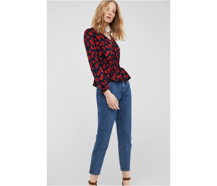 Springfield SS19 Long Sleeve Floral Blouse EU 40 For Women - Red and Black - Zoom Image 3