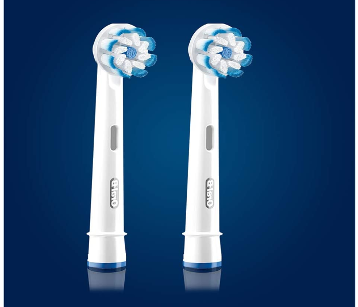 Oral-B EB60-2 Sensi Ultra Thin 2 Piece Toothbrush Replacement Head - Blue and White - Zoom Image 3