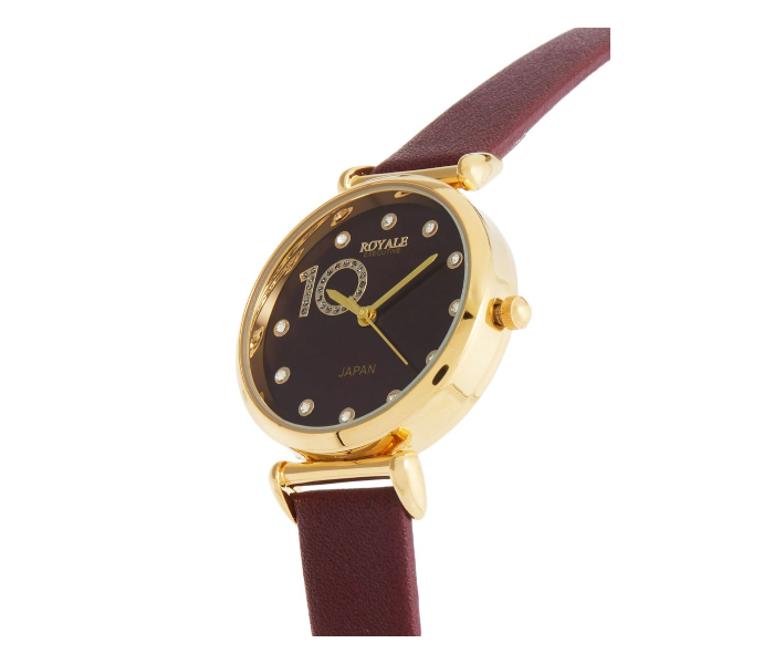 Royale Executive RE020 Leather Analog Wrist Watch For Women - Dark Brown - Zoom Image 2