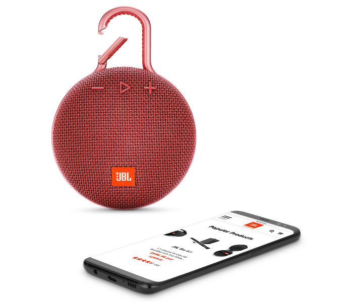 JBL Clip 3 Ultra-Portable Bluetooth Speaker - Red - Zoom Image 4