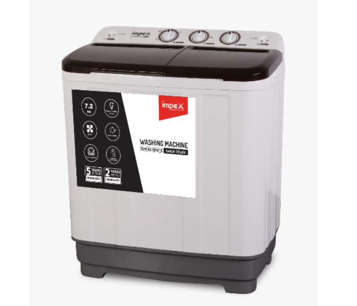 Impex IWMJK72SABIND 7 Kg Semi Automatic Washing Machine - Black and White(Delivery Available Only In India) - Zoom Image 2