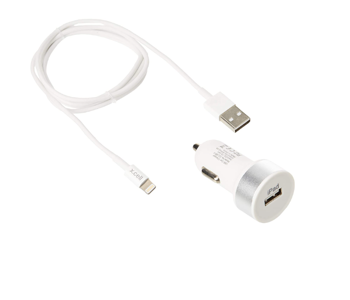 Xcell XLCCMF1 Apple Approved Fast Car Charger with Lightning Cable - White - Zoom Image