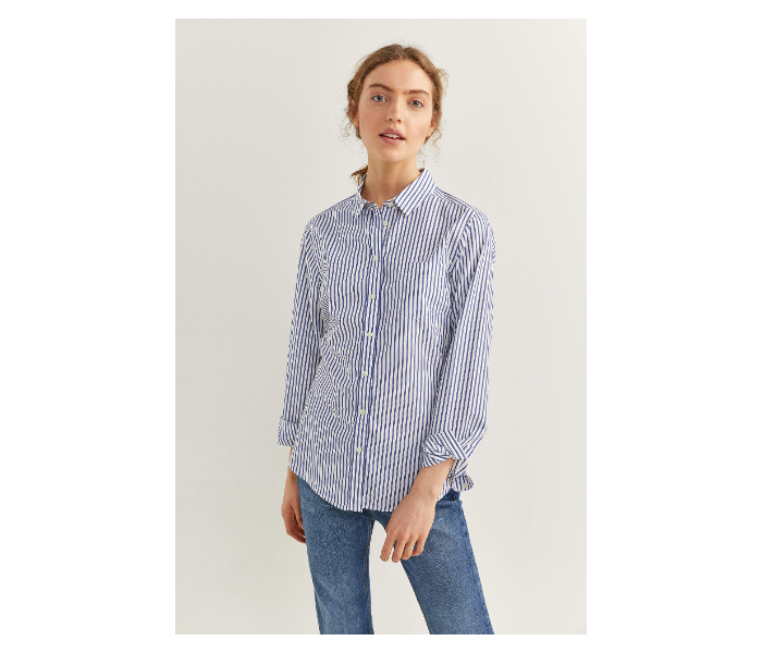 Springfield SS20 Long Sleeve Striped Shirt EU 40 For Women - Blue and White - Zoom Image 4