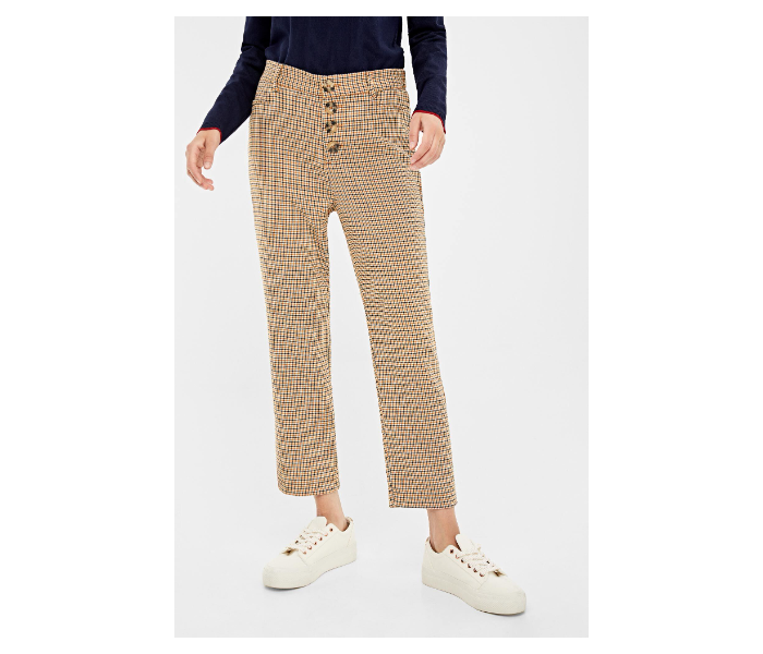 Springfield AW19 Checked Cotton Pant EU 38 For Women - Camel - Zoom Image 2