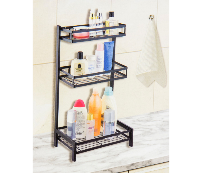 3 Level 32x19.5x60cm Multi-Function Storage Rack - Black - Zoom Image 2