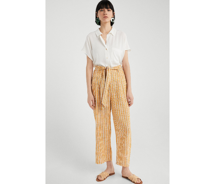 Springfield SS19 Striped Cotton Fancy Pant EU 40 For Women - Yellow - Zoom Image 1